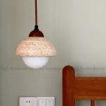 Đèn thả đá Travertine, đèn thả đầu giường
