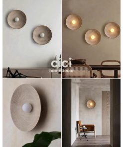 Đèn treo tròn tường 𝐧𝐨̣̂𝐢 𝐭𝐡𝐚̂́𝐭 𝐂𝐢𝐜𝐢 trang trí phong cách tối giản Nhật Bản